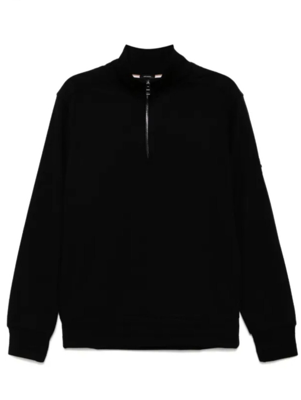 Boss Men's Sz XL 1/4 Zip Pull Over Cotton Sweatshirt Black  Minimalist Casual